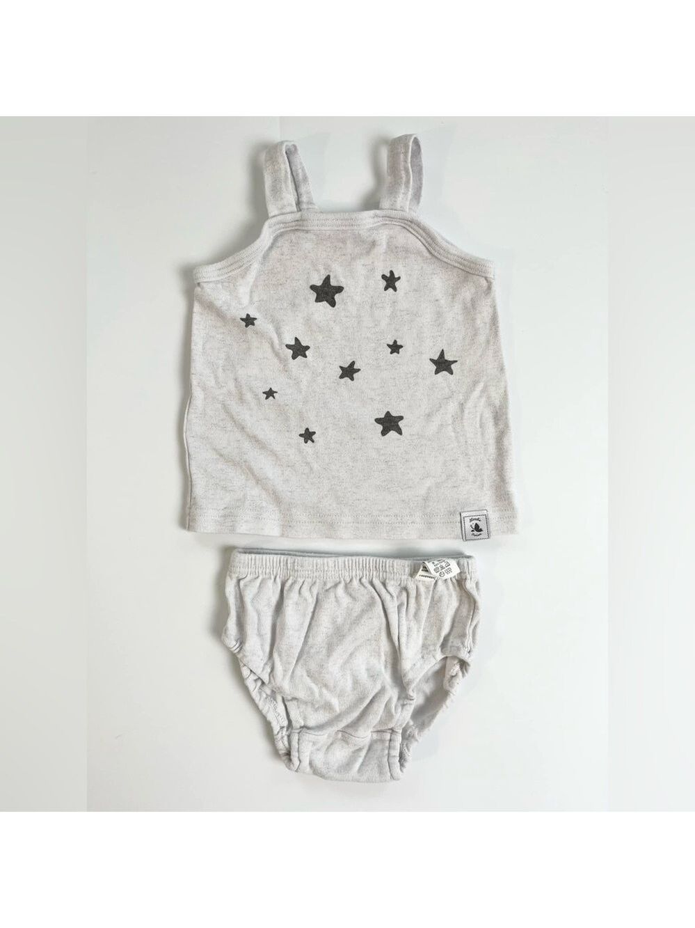 Gray and Black Starry Tank & Bummies Set